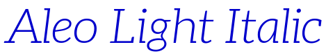 Aleo Light Italic 字体